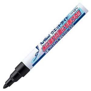 (まとめ) シヤチハタ 油性マーカー アートライン ウエットライト 中字丸芯 黒 K-47N-K 1本  【×100セット】