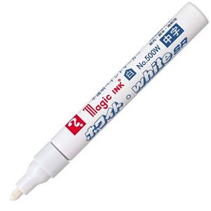 (まとめ) 寺西化学 油性ペイントマーカー マジックインキ ホワイト・white SR No.500W(中字) M500W 1本  【×100セット】