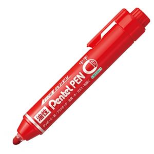 (まとめ) ぺんてる 油性マーカー ノック式ハンディ Pentel PEN 中字丸芯 赤 NXN50-B 1本  【×100セット】