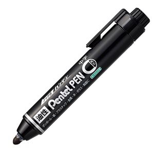 (まとめ) ぺんてる 油性マーカー ノック式ハンディ Pentel PEN 中字丸芯 黒 NXN50-A 1本  【×100セット】