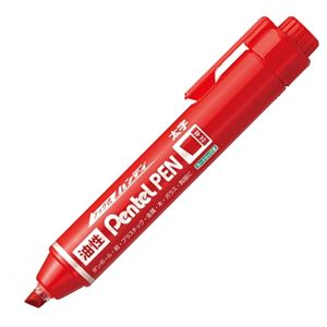 (まとめ) ぺんてる 油性マーカー ノック式ハンディ Pentel PEN 太字平芯 赤 NXN60-B 1本  【×100セット】