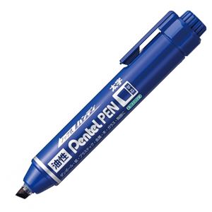 (まとめ) ぺんてる 油性マーカー ノック式ハンディ Pentel PEN 太字平芯 青 NXN60-C 1本  【×100セット】
