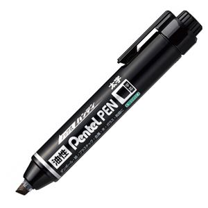(まとめ) ぺんてる 油性マーカー ノック式ハンディ Pentel PEN 太字平芯 黒 NXN60-A 1本  【×100セット】