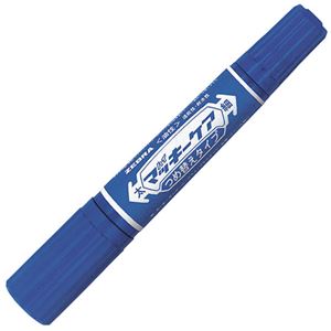 (まとめ) ゼブラ 油性マーカー ハイマッキーケア つめ替えタイプ 太字+細字 青 YYT5-BL 1本  【×100セット】
