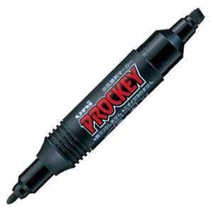 (まとめ) 三菱鉛筆 水性マーカー プロッキー 詰め替えタイプ 太字角芯+細字丸芯 黒 PM150TR.24 1本  【×100セット】