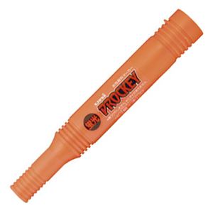 (まとめ) 三菱鉛筆 水性マーカー プロッキー 詰め替えタイプ 太字角芯+細字丸芯 蛍光橙 PM150TRK.4 1本  【×100セット】