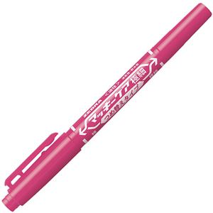 (まとめ) ゼブラ 油性マーカー マッキーケア極細 つめ替えタイプ 細字+極細 ピンク YYTS5-P 1本  【×100セット】