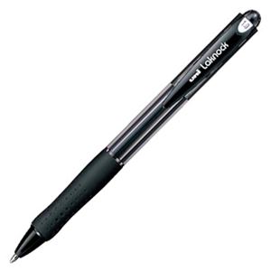 (まとめ) 三菱鉛筆 油性ボールペン VERY楽ノック 太字 1.0mm 黒 SN10010.24 1本  【×100セット】