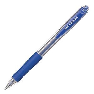 (まとめ) 三菱鉛筆 油性ボールペン VERY楽ノック 細字 0.7mm 青 SN10007.33 1本  【×100セット】