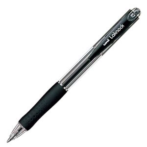 (まとめ) 三菱鉛筆 油性ボールペン VERY楽ノック 細字 0.7mm 黒 SN10007.24 1本  【×100セット】