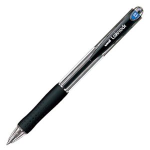 (まとめ) 三菱鉛筆 油性ボールペン VERY楽ノック 極細 0.5mm 黒 SN10005.24 1本  【×100セット】