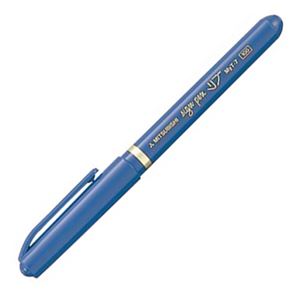 (まとめ) 三菱鉛筆 水性サインペン リブ細字 0.7mm 青 MYT7.33 1本  【×100セット】