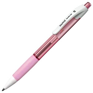 (まとめ) TANOSEE ノック式油性ボールペン（なめらかインク） 0.7mm 黒 （軸色 クリアピンク） 1本  【×100セット】