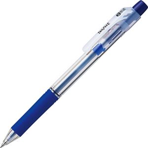 (まとめ) TANOSEE ノック式油性ボールペン ロング芯タイプ 0.5mm 青 1本  【×100セット】