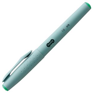 (まとめ) TANOSEE 水性サインペン 1.0 緑 1本  【×100セット】