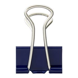 (まとめ) TANOSEE ダブルクリップ 中 口幅25mm ブルー 1箱（10個）  【×100セット】