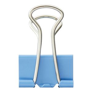 (まとめ) TANOSEE ダブルクリップ 小 口幅19mm ライトブルー 1箱（10個）  【×100セット】