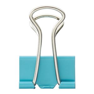 (まとめ) TANOSEE ダブルクリップ 小 口幅19mm ペールブルー 1箱（10個）  【×100セット】