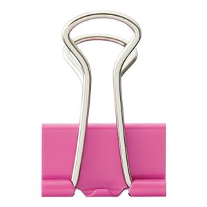 (まとめ) TANOSEE ダブルクリップ 小 口幅19mm ピンク 1箱（10個）  【×100セット】