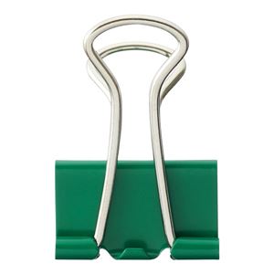 (まとめ) TANOSEE ダブルクリップ 小 口幅19mm グリーン 1箱（10個）  【×100セット】