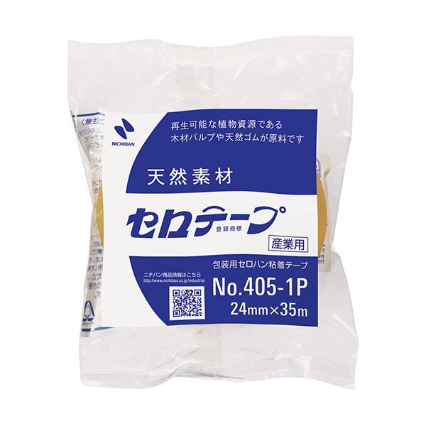 (まとめ) ニチバン 産業用セロテープ 大巻 24mm×35m 4051P-24 1巻  【×100セット】