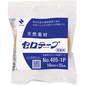 (まとめ) ニチバン 産業用セロテープ 大巻 18mm×35m 4051P-18 1巻  【×100セット】