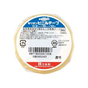 (まとめ) 共和 ミリオンビニールテープ 19mm×10m 透明 HF-110-A 1巻  【×100セット】