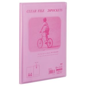 (まとめ) テージー マイホルダー A4タテ 20ポケット 背幅10mm ピンク M-202-12 1冊  【×100セット】