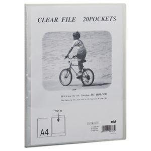 (まとめ) テージー マイホルダー A4タテ 20ポケット 背幅10mm グレー M-202-22 1冊  【×100セット】