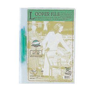 (まとめ) リヒトラブ ルーパーファイル A4タテ 2穴 100枚収容 緑 F-3006 1冊  【×100セット】