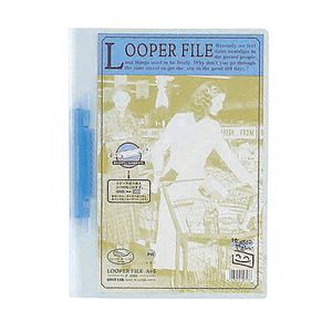 (まとめ) リヒトラブ ルーパーファイル A4タテ 2穴 100枚収容 青 F-3006 1冊  【×100セット】