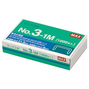(まとめ) マックス ホッチキス針 中型35号・3号シリーズ 50本連結×20個入 No.3-1M 1箱  【×100セット】