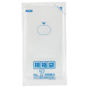 (まとめ) ジャパックス 規格袋 7号 ヨコ120×タテ230×厚み0.03mm K-07 1パック（100枚）  【×100セット】