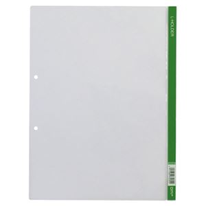 (まとめ) キングジム Lホルダー A4タテ 2穴 緑 見出し付 730 1枚  【×300セット】