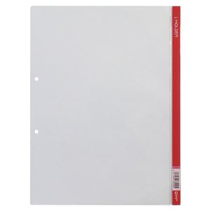 (まとめ) キングジム Lホルダー A4タテ 2穴 赤 見出し付 730 1枚  【×300セット】