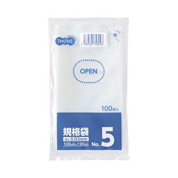 （まとめ）TANOSEE 規格袋 5号0.03×100×190mm 1パック（100枚）【×100セット】