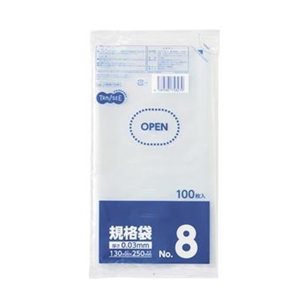 （まとめ）TANOSEE 規格袋 8号 0.03×130×250mm 1パック（100枚）【×100セット】