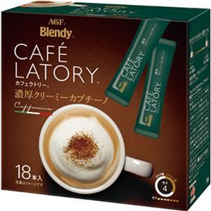 （まとめ）味の素AGF ブレンディ カフェラトリースティック 濃厚クリーミーカプチーノ 1箱（18本）【×20セット】 - 拡大画像