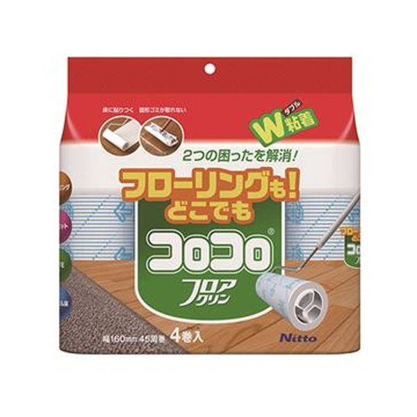 （まとめ）ニトムズ コロコロフロアクリンスペアテープ 幅160mm×45周巻 C4354 1パック（4巻）【×10セット】