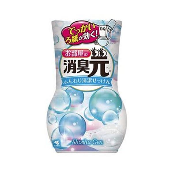 （まとめ）小林製薬 お部屋の消臭元ふんわり清潔せっけん 400ml 1セット（3個）【×10セット】