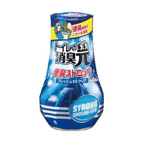 （まとめ）小林製薬 トイレの消臭元 便臭ストロングフレッシュEXクリア 400ml 1セット（3個）【×10セット】