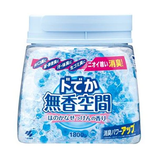 （まとめ）小林製薬 ドでか無香空間ほのかなせっけんの香り 本体 1800g 1個【×10セット】