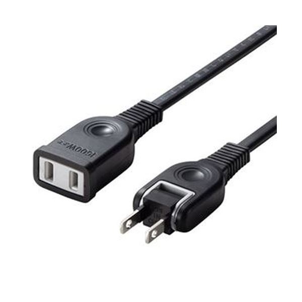 （まとめ）サンワサプライ 電源延長コード 2P ブラック 5m TAP-EX2105BK 1本【×10セット】