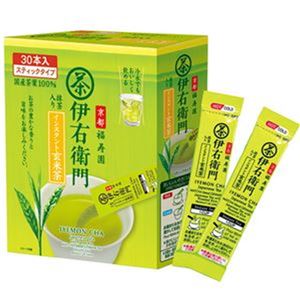 （まとめ）宇治の露製茶 伊右衛門インスタント抹茶入玄米茶スティック 0.8g 1セット（120本：30本×4箱）【×10セット】 - 拡大画像