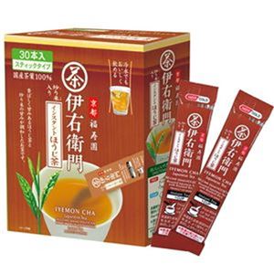 （まとめ）宇治の露製茶 伊右衛門インスタントほうじ茶スティック 0.8g 1セット（120本：30本×4箱）【×10セット】 - 拡大画像