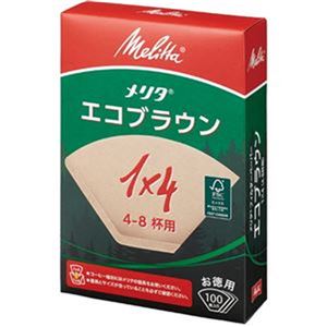 （まとめ）メリタ N エコブラウン 1×4G4〜8杯用 PE-14GBN 1セット（1000枚：100枚×10箱）【×5セット】 - 拡大画像