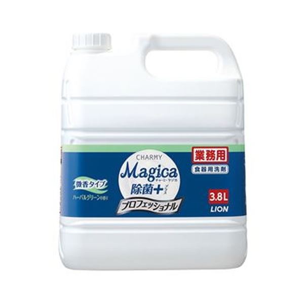 （まとめ）ライオン CHARMY Magica除菌プラス プロフェッショナル 微香ハーバルグリーン 業務用 3.8L 1本【×5セット】