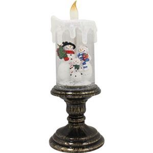 （まとめ）函館クリスマスファクトリーバブル台付LEDキャンドル スノーマン 1個【×3セット】 - 拡大画像