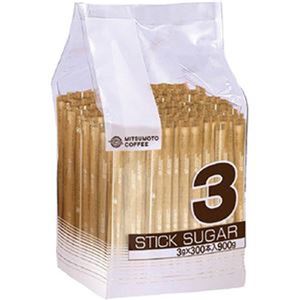 （まとめ）三本珈琲 スティックシュガー 3g 1セット（1800本：300本×6袋）【×3セット】 - 拡大画像