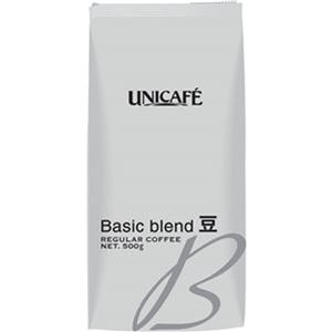 （まとめ）ユニカフェ ホールビーンズベーシックブレンド 500g（豆）/袋 1セット（4袋）【×3セット】 - 拡大画像